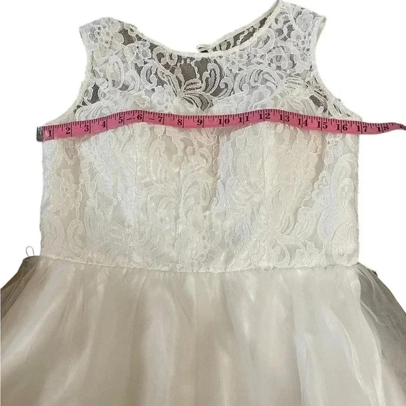 Aspeed Off White Lace Tulle Short Dress Prom Formal Quince Homecoming Juniors L - Picture 9 of 16